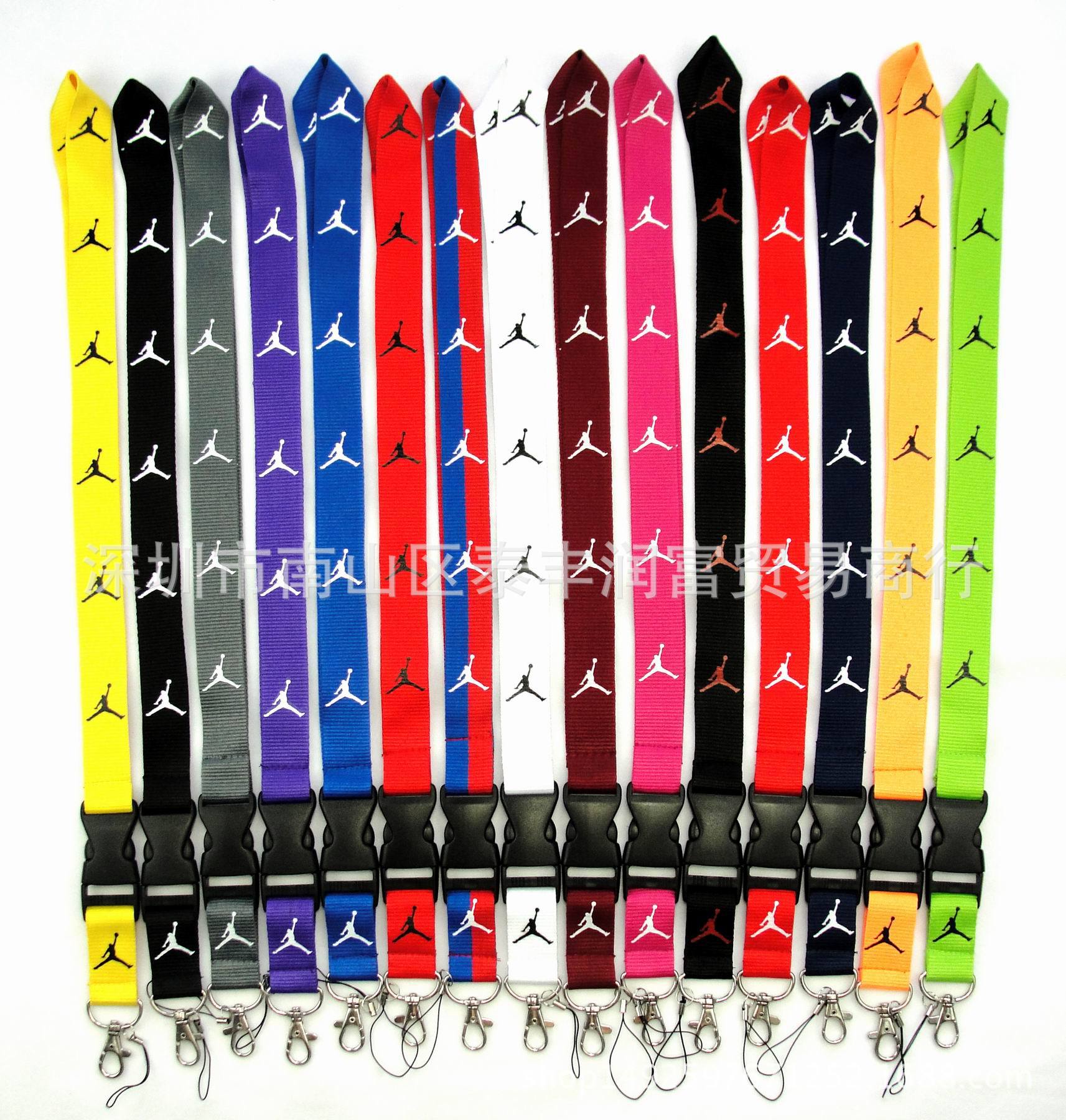 Spot sports LOGO Jordan gift badge key mobile phone work card lanyard export quality 15 colors optional. 