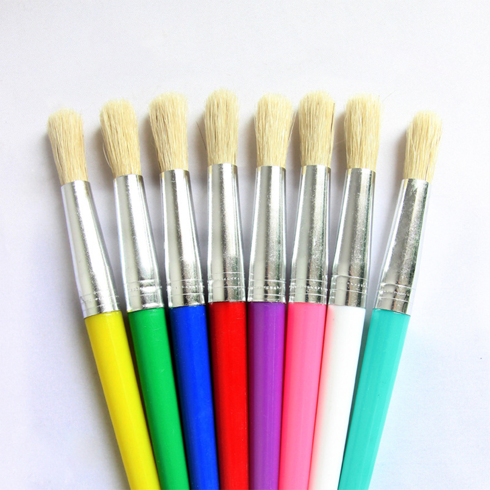 New 4 Pc Paint Bruhe et Round Pointed ip Paintbruhe britle Hair Artit oil painting bruh Model:4 round peak regular color). 