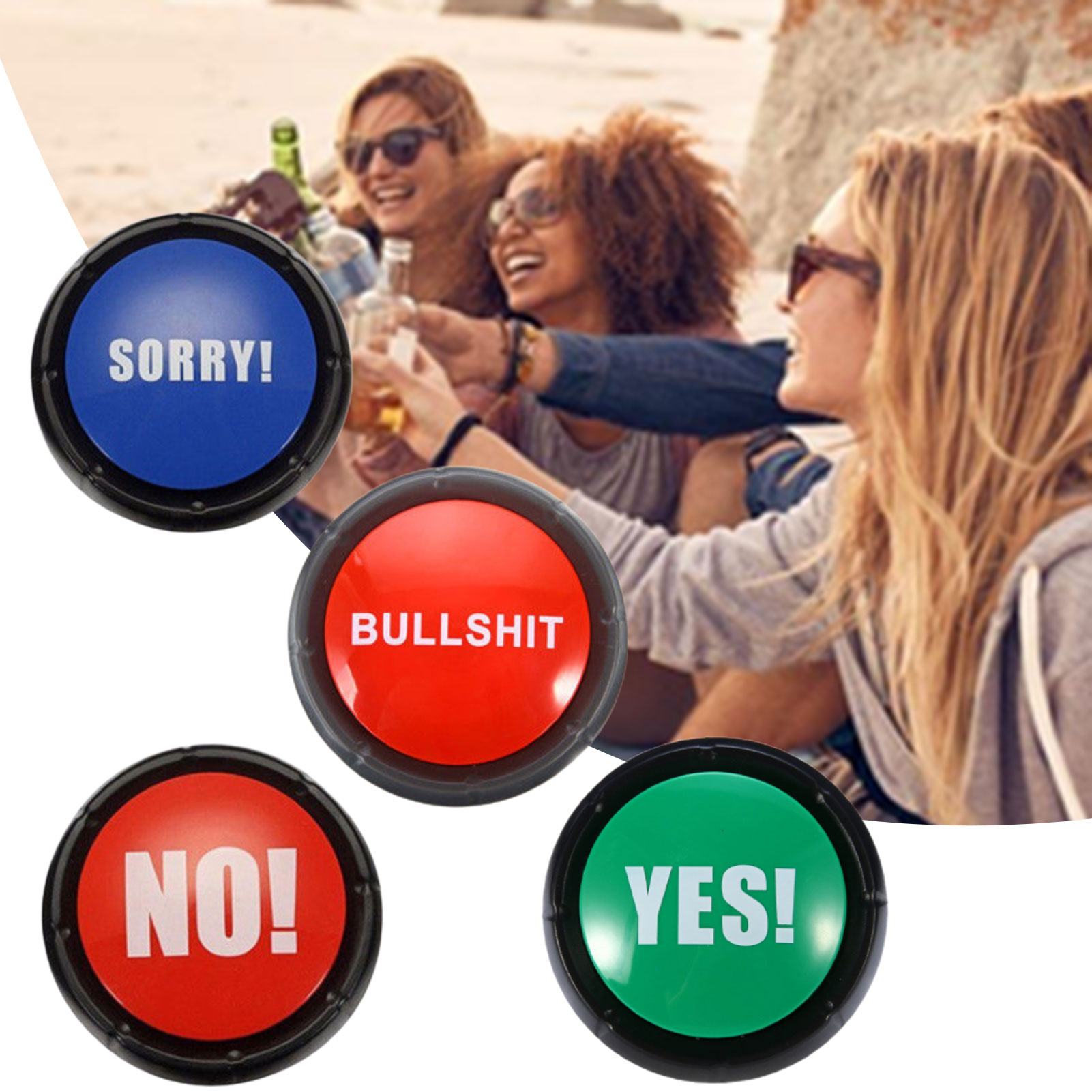 Bullshit Maybe No Sorry Yes Sound Talking Button Home Office Party Funny Toy. 