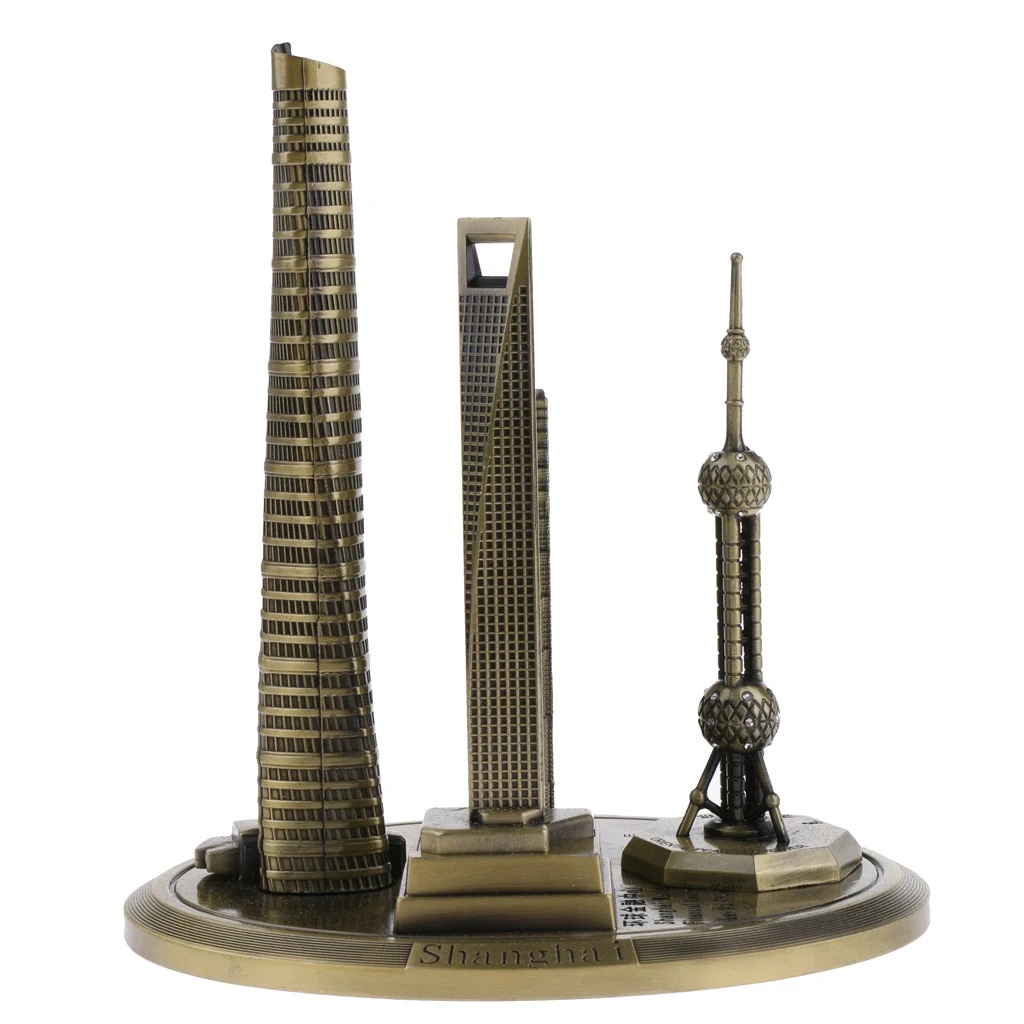 Shanghai Skyline Architecture Model Replica - Collectible Souvenir Building Decoration for Office or Home. 