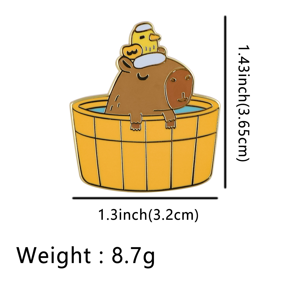 Cute Capybara Lapel Pin Hard Enamel Pin Kawaii Backpack Badge Cartoon Animal Brooch Fashion Jewelry Accessory Toy Gift for Kids