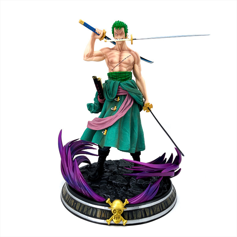 21cm One Piece Figure Small Blood Bath Sauron One Piece Gk Three-Knife Flow Stunt Version Scene Statue Boxed Anime. 