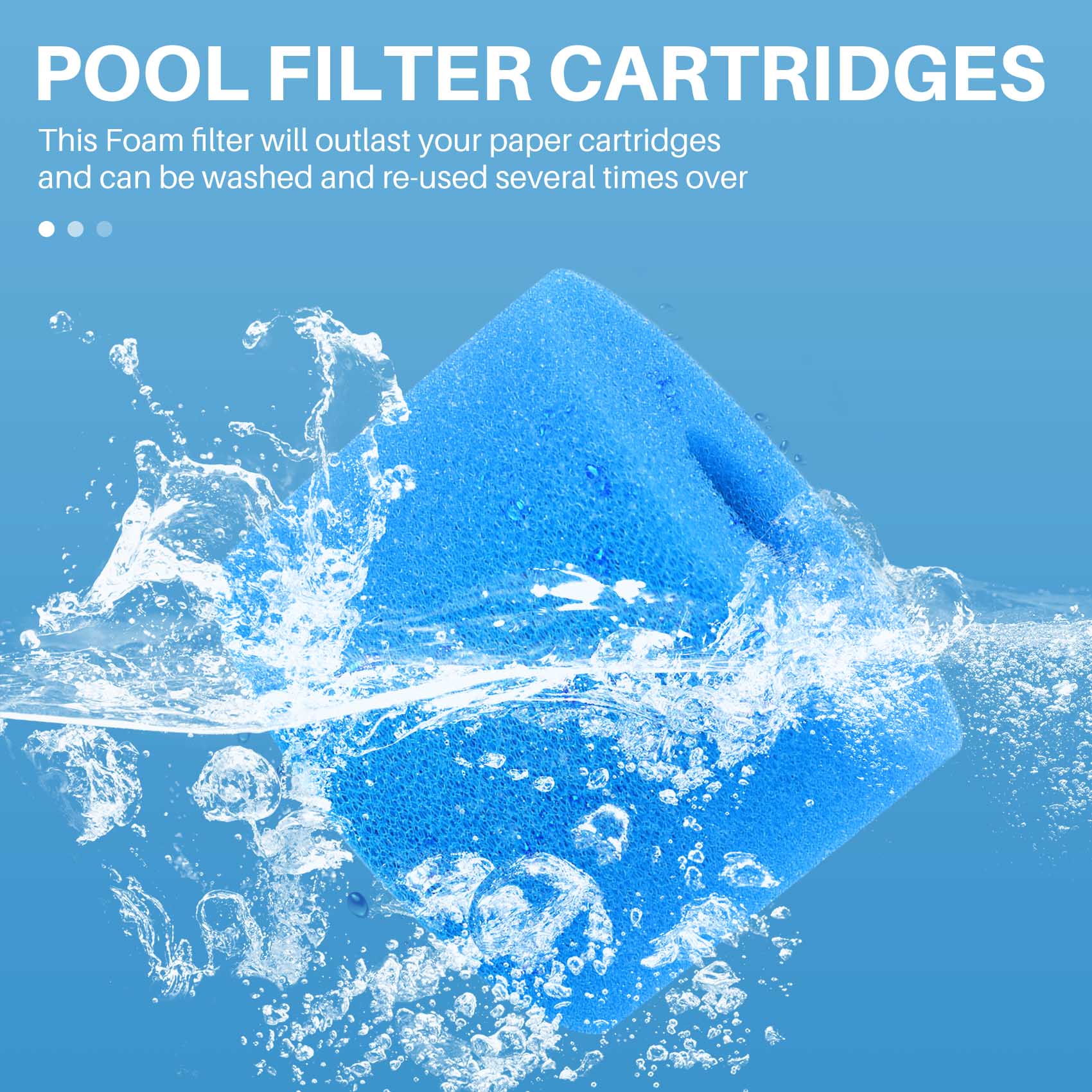 18Pcs for Intex Pure Spa Reusable Washable Foam Hot Tub Filter Cartridge S1 Type. 