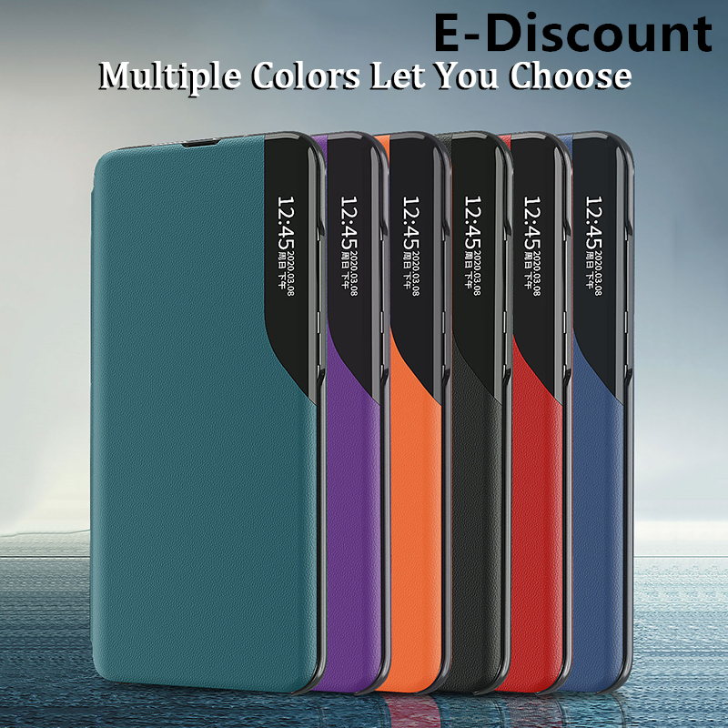 For Samsung Galaxy M53 5G Back Cover Clear Window View Smart Transparent PU Leather Stand Holder Phone case For Samsung M53 5G Flip Back Case. 