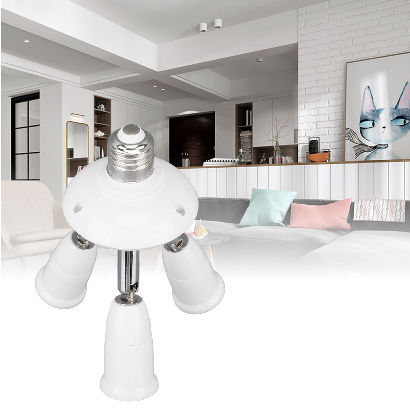 Light Socket Splitter Adapter E26 E27 Light Bulb Socket Adapter Splitter 180 Degree Bendable for Bedrooms. 