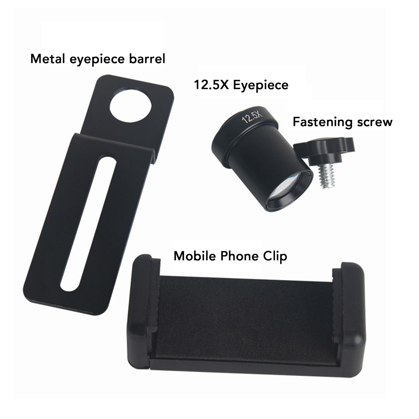 Microscope Lens Cellphone Adapter 12.5X Eyepiece Microscope Smartphone Cam Set. 