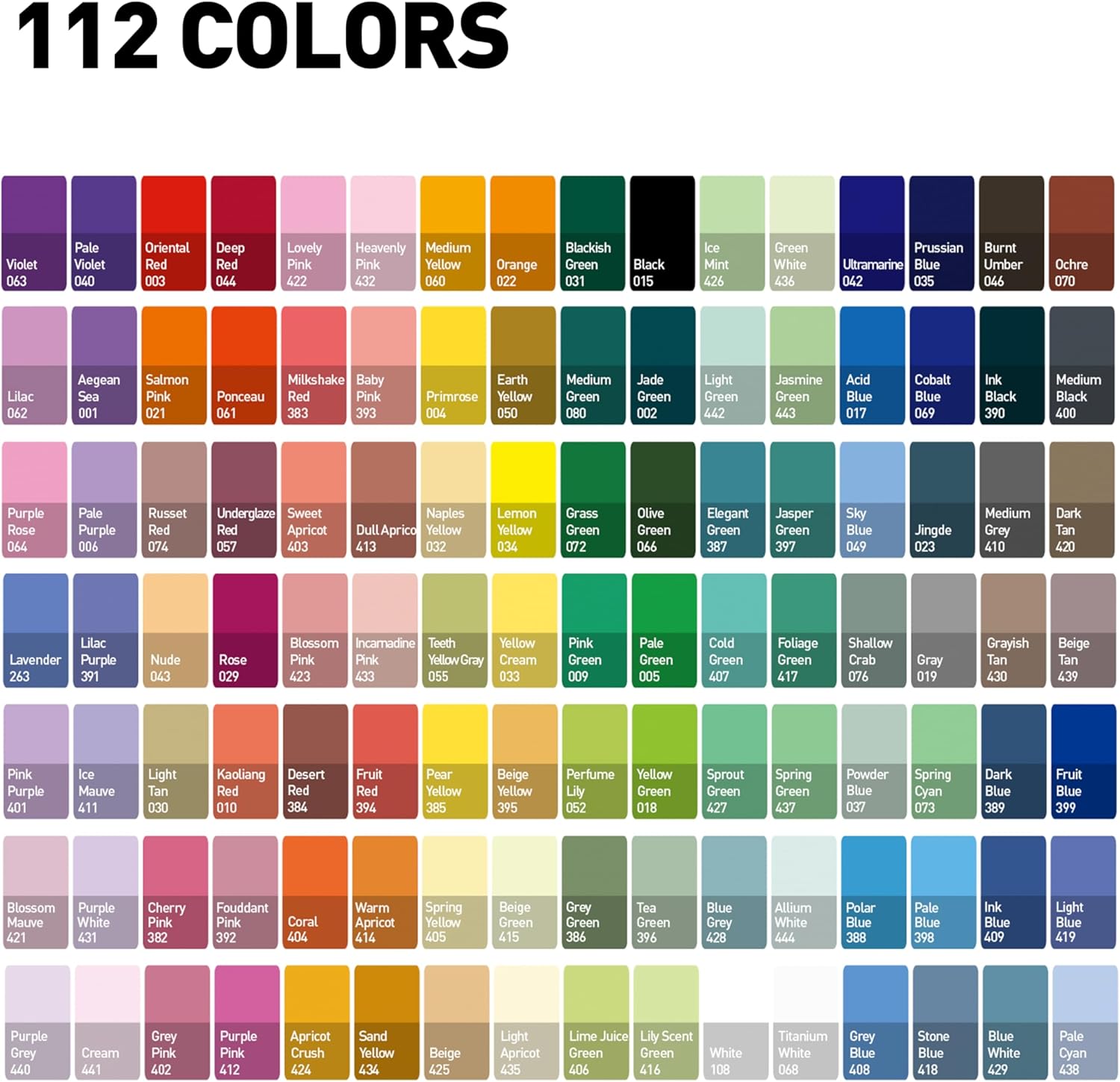 HIMI MIYA Twin Jelly Cup Gouache Paint Set 12 ML X 112 Color. 