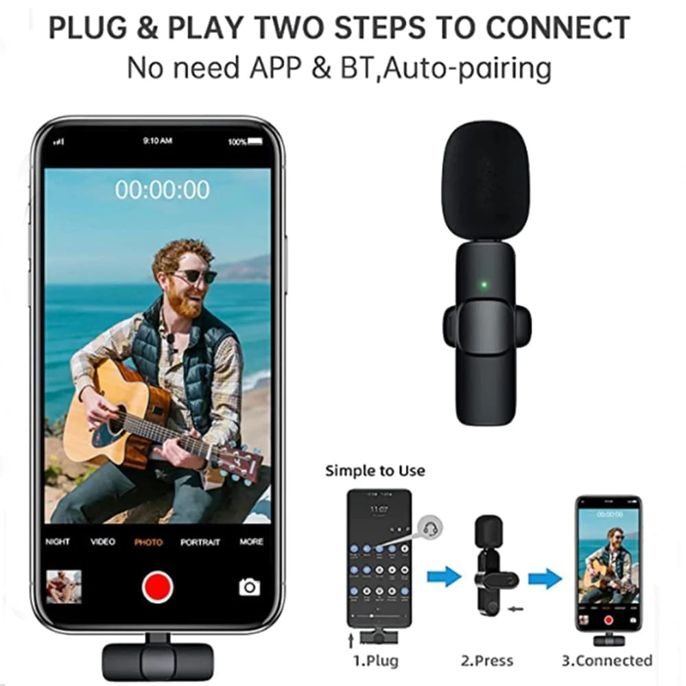 K8 Wireless Microphone for Type C Port Smartphone Mobile Microphone and live streaming microphone accessories. 