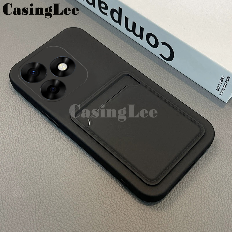 For infinix Smart 8 Pro case Soft Card Holder Slot Silicone Wallet Cover For infinix Smart8 Pro Back Cover Phone cases