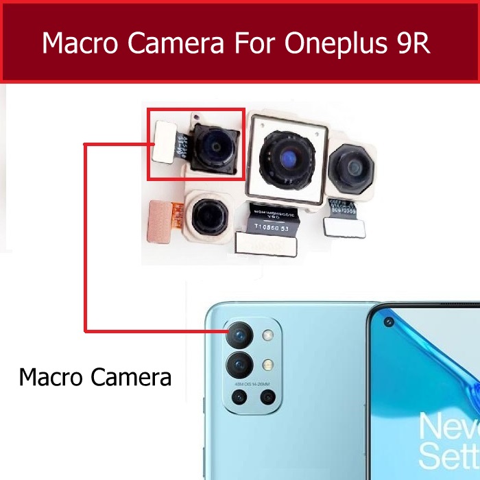 Back Rear Big Main Camera Module Flex Cable For OnePlus 9R Small Front Camera Flex Replacement Parts. 