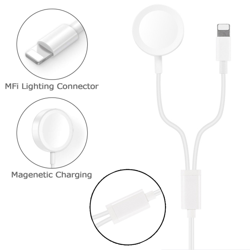 Fast 2 in 1 Smart Watch Charger For Apple Watch Series 1 2 3 4 USB Magnetic Charging Cable For iPhone 7 8 X Max. 
