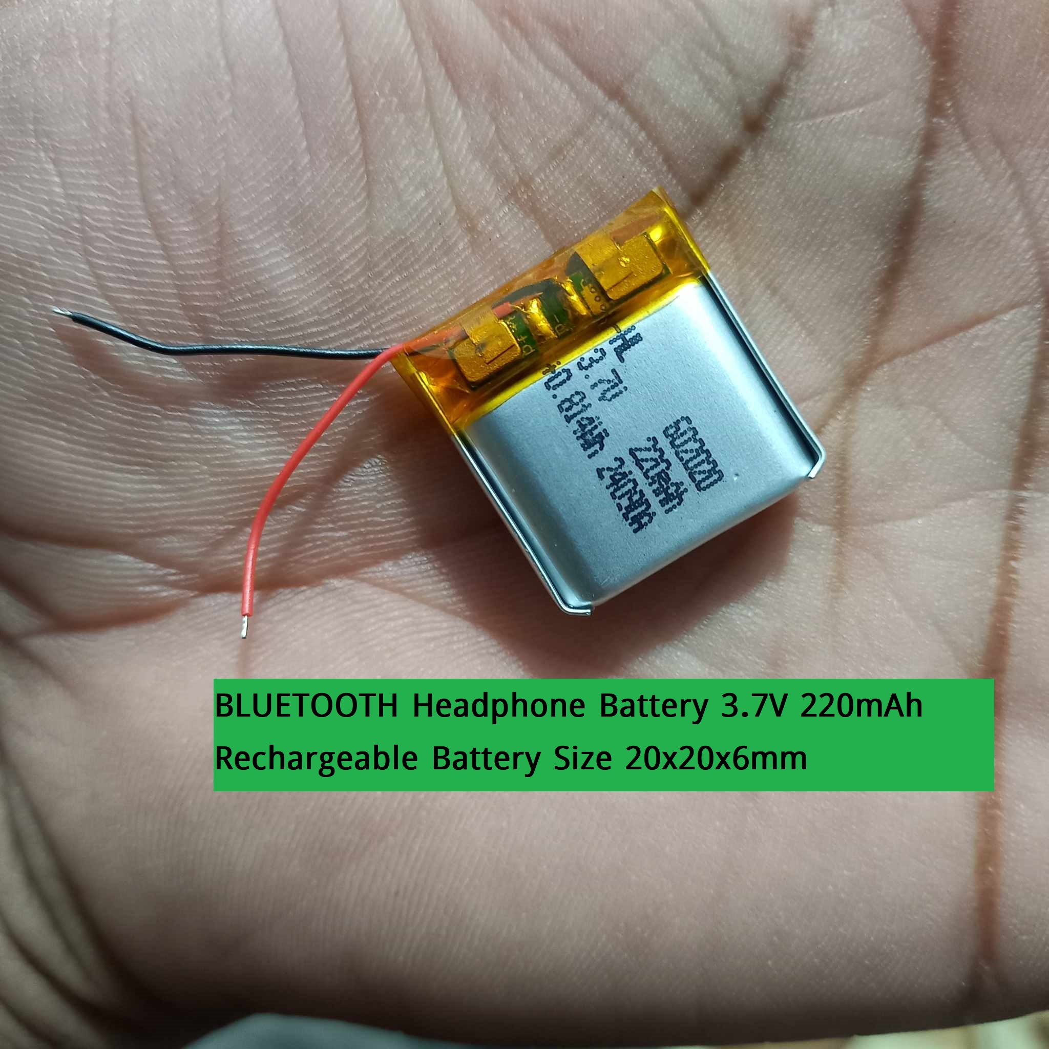 BLUETOOTH Headphone Battery 3.7V 220mAh Rechargeable Battery 3.7V Battery Size 20x20x6mmLithium Polymer Rechargeable Battery 3.7V Battery For Bluetooth Earphone Lipo Battery