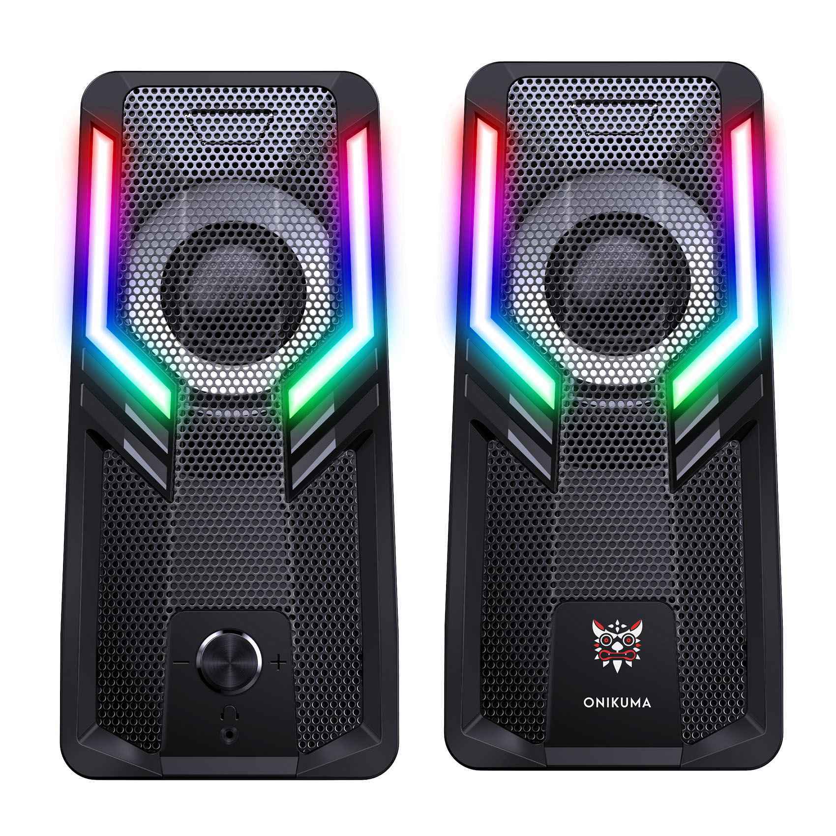 Computer Speakers 2.0 Stereo Volume Control with Rgb Lights USB Powered Gaming Speakers for Desktop/Phone/. 