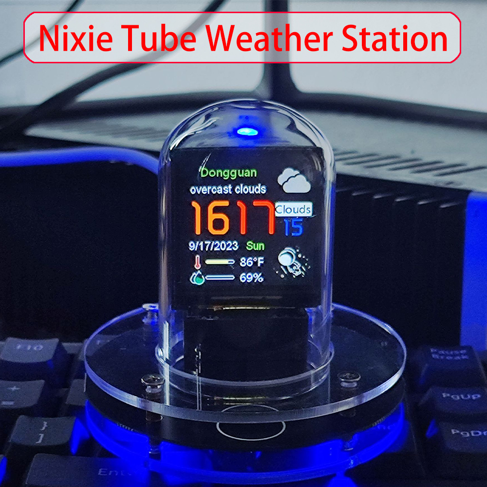 Nixie Tube Clock Smart Wifi Glow Diy Tube Clocks Cyberpunk Style Digital Table Clock Visual Display Changeable Automatic Update