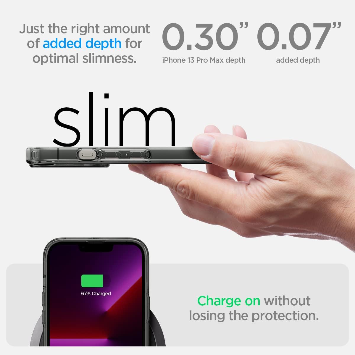 Spigen Ultra Hybrid Zero One Magfit Back Cover Case Compatible with MagSafe Designed for Apple iPhone 13 Pro Max 6.7 inches 2021 (TPU + Poly Carbonate | Zero One). 