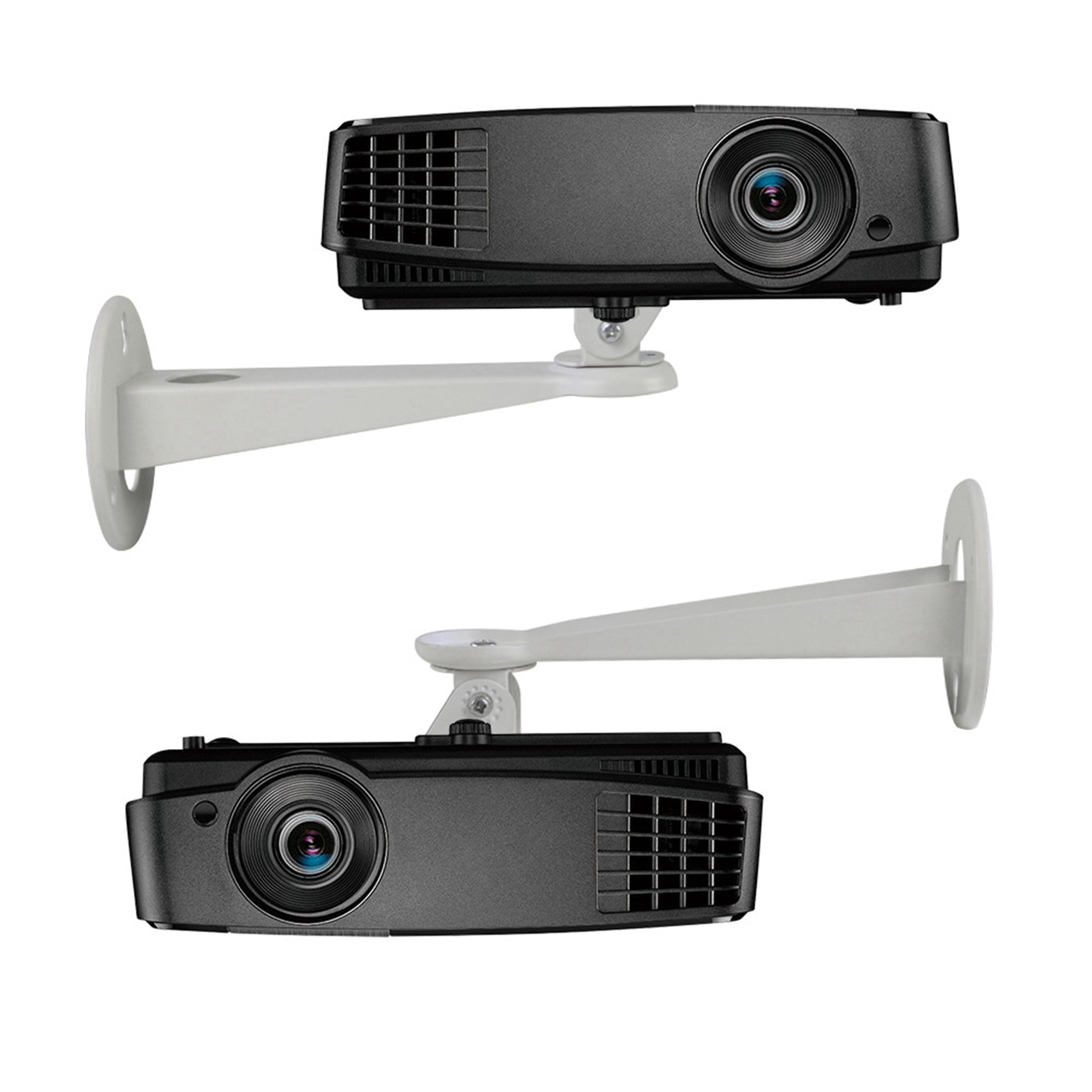 LKPCIGCXM 2X Mini Projector Wall Mount Universal Metal Projection Rotatable Bracket Holder for YG400 RD805 YG500 GM60 GP9. 