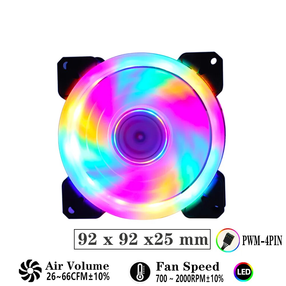 90mm Computer Cooling Fan 92mm Pwm 4PIN 2000RPM Ventilador For Computer PC Case chassis Cpu Cooler Radiator. 
