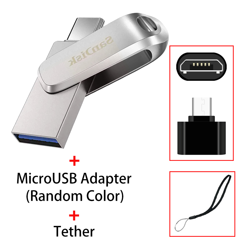 Sandisk Type C OTG USB Flash Drive 128GB Pendrive 128GB 64gb 32gb 256gb 512gb 1TB Pen Drive 3.1 USB Stick Disk on Key Memory. 
