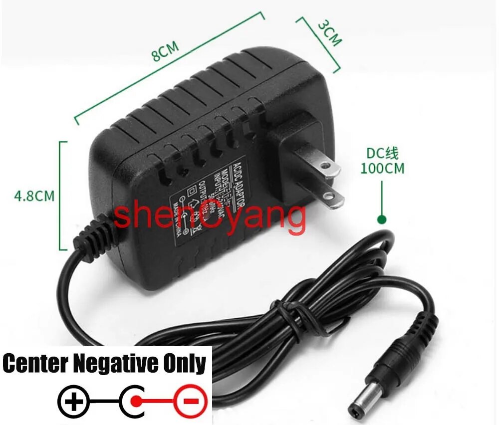 High quality AC/DC 9V 2A 2000mA 18W Switching Power Supply adapter Reverse Polarity Negative Inside 5.5mm x 2.1mm-2.5mm. 
