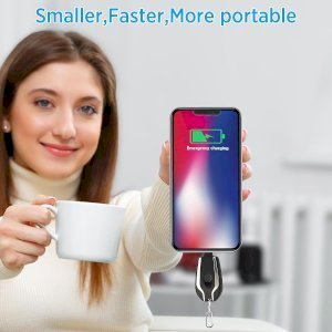 Type-"C" Mini Keychain Power Bank Portable Emergency Phone Charger. 