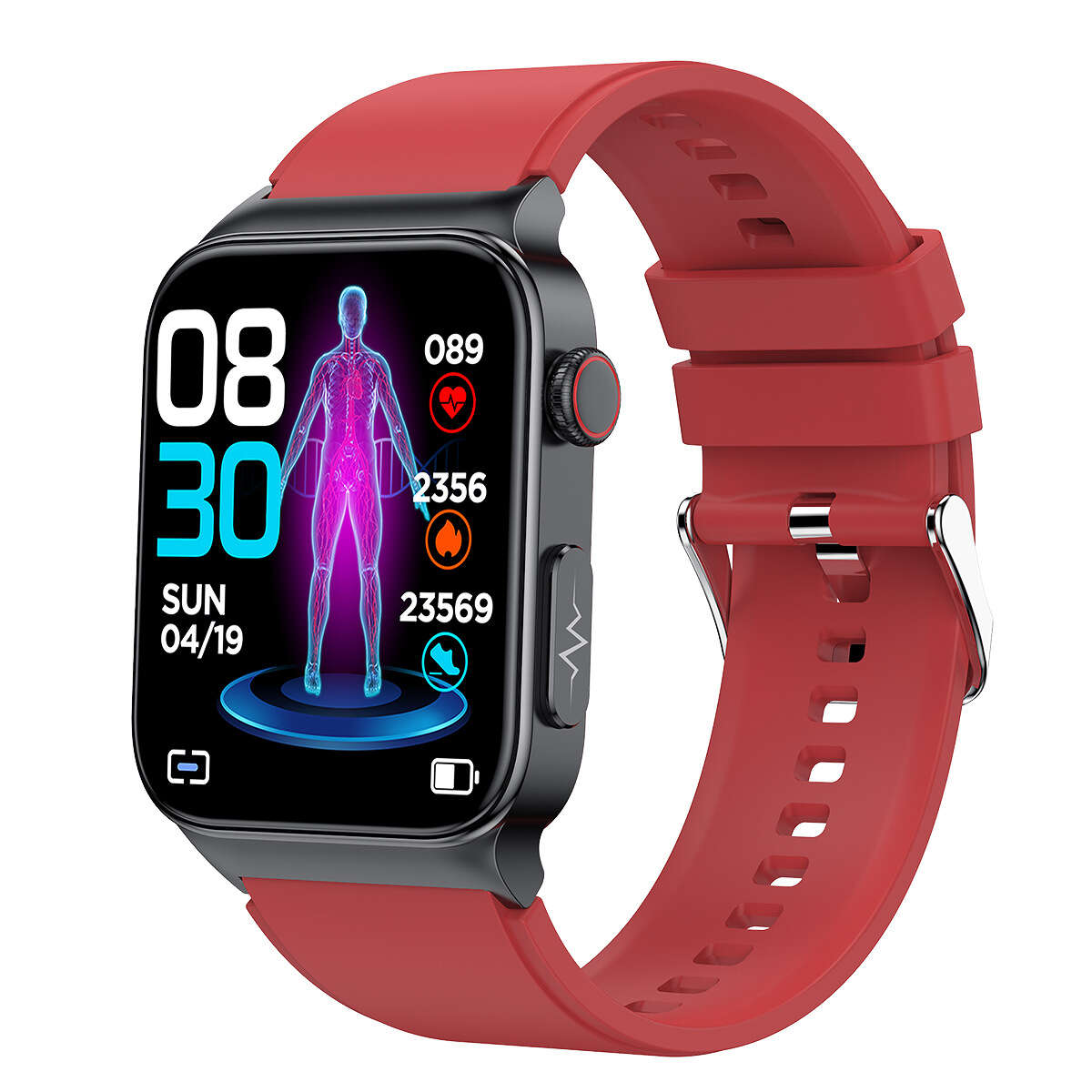 E500 smartwatch temperature, heart rate, ECG+PPG smart wristband sports watch high-definition display. 