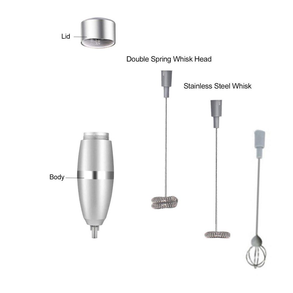Electric Milk Frother With Double Whisk, Manual Silver 【予約販売】本