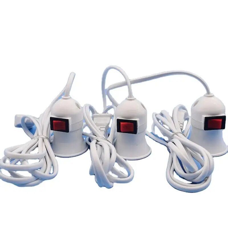 2PCS E27 2.3M Cable Cord Plug In Pendant Lamp Light Bulb Holder With Switch Power Cord US Plug E27 Lamp Holder Universal. 