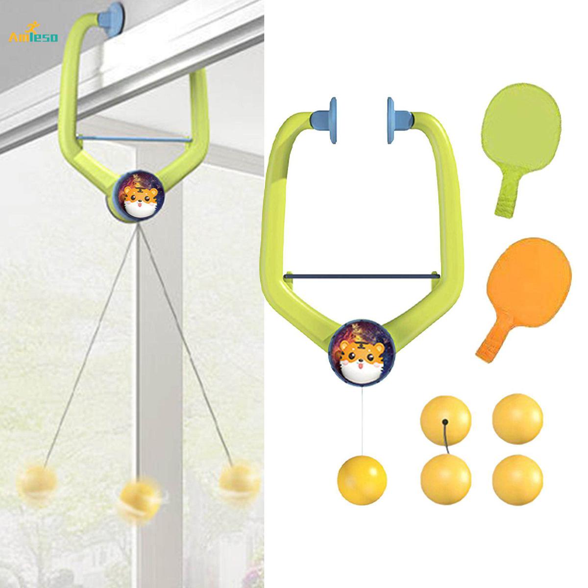 Hanging Table Tennis Set Indoor Hanging Table Tennis Trainer Parent Child Toy Portable Pingpong Paddles and Balls Set for Children Beginners