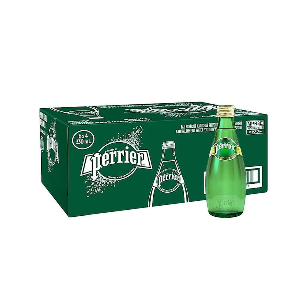 Perrier Sparkling Natural Mineral Water Glass Bottle 330ml