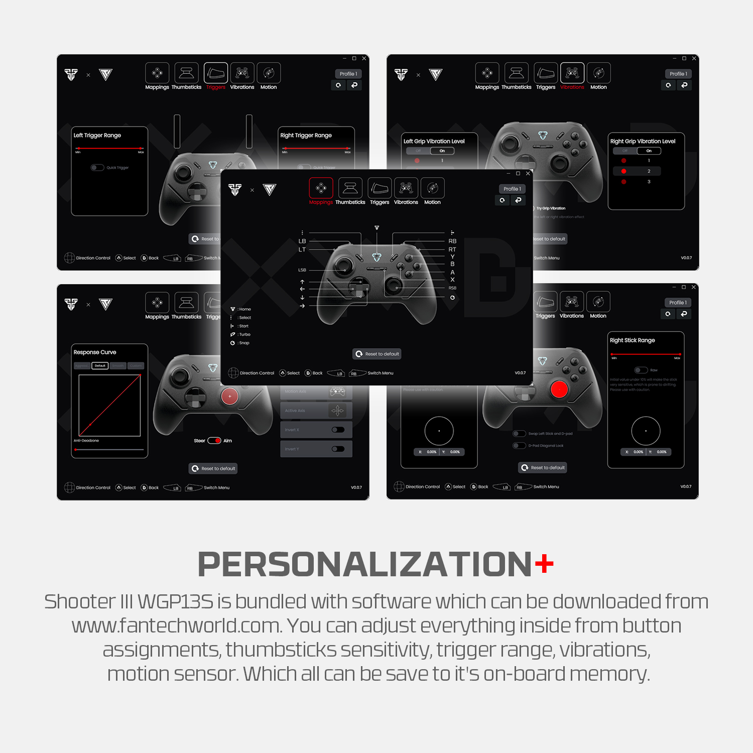 FANTECH WGP13S SUPER MAXFIT Multi-Platform Gamepad Android PC PS Gamepad Wireless Shooter-III Joystick Duel Mode USB Type C. 