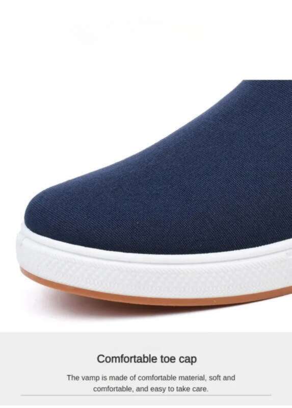 Herren Canvas Casual Sports Geeignet für Männer Leichte Gleitschuhe Vulkanisiert Bequeme Herren Flache Schuhe Schwarz Trainer Atos Hombre_voghion.com