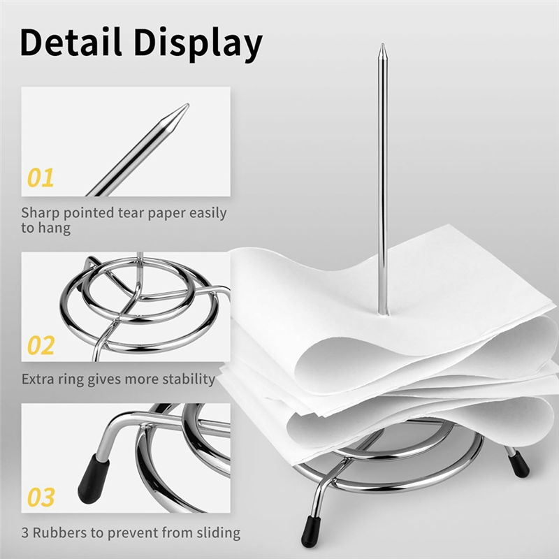 Ticket Stabber for Restaurant, 3PCS Ticket Receipt Holder Check Spindle Orders Spike for Businesses Kitchen Office, Fine Workmanship. 