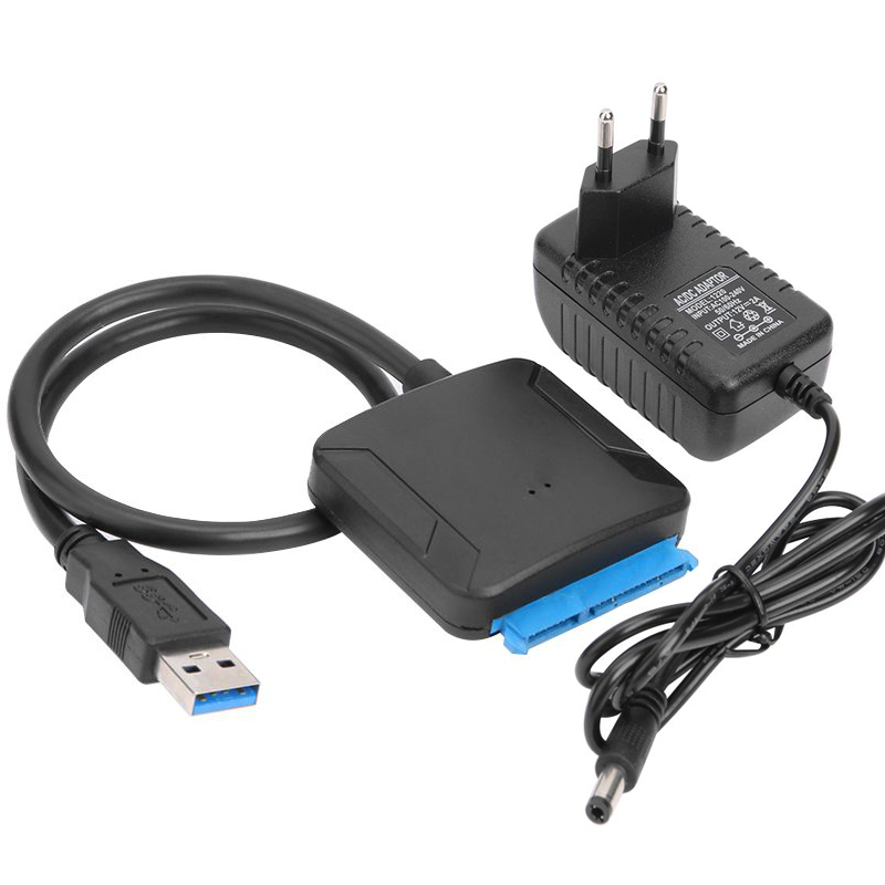 Superman Ruoias SATA to USB 3.0 Adapter Cable for 3.5/2.5 Inch SSD HDD SATA III Hard Drive Disk Converter Support UASP with 12V Power Adapter
