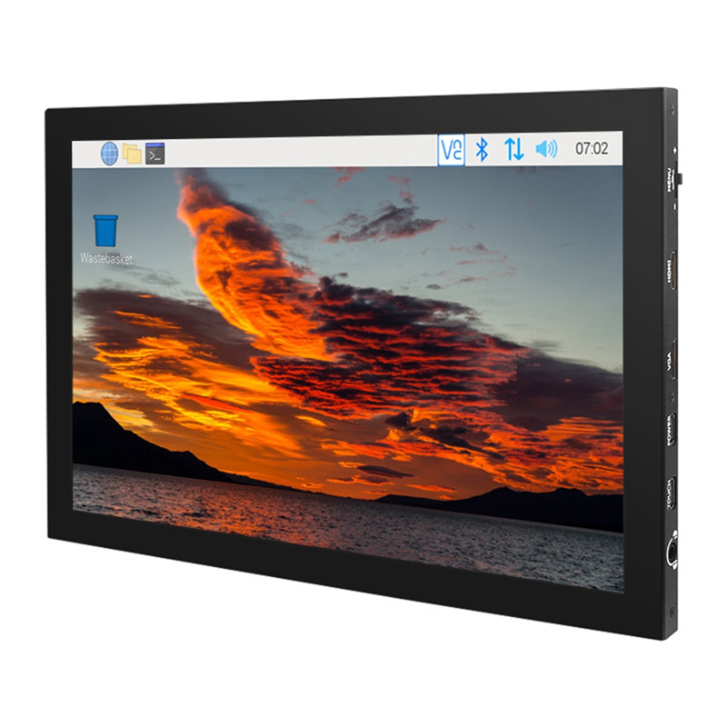 10.1 Inch Touch Screen LCD Display with Metal Case Parts Accessories for 3B+/4B Nano PC EU Plug. 