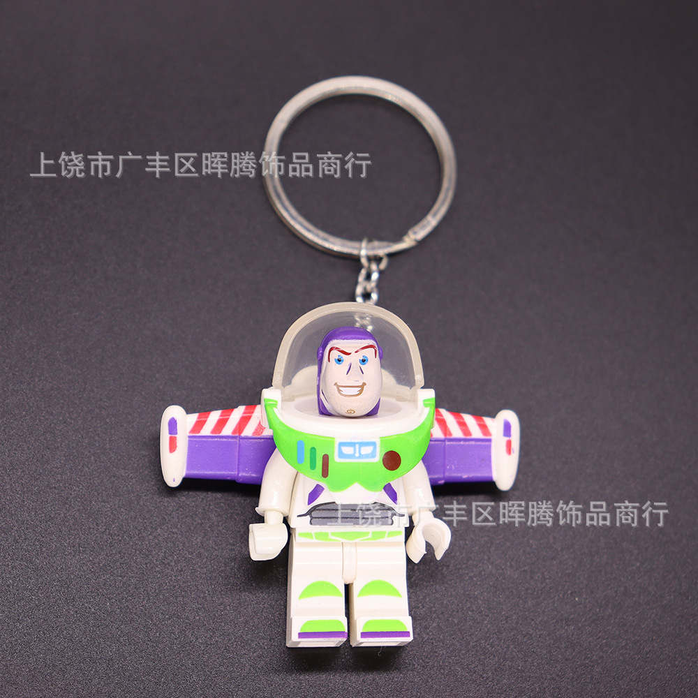 [ New ] Toy Story Keychain Buzz Lightyear Marvel Spider-Man Batman Donald Duck Mickey Mouse Model Pendant. 