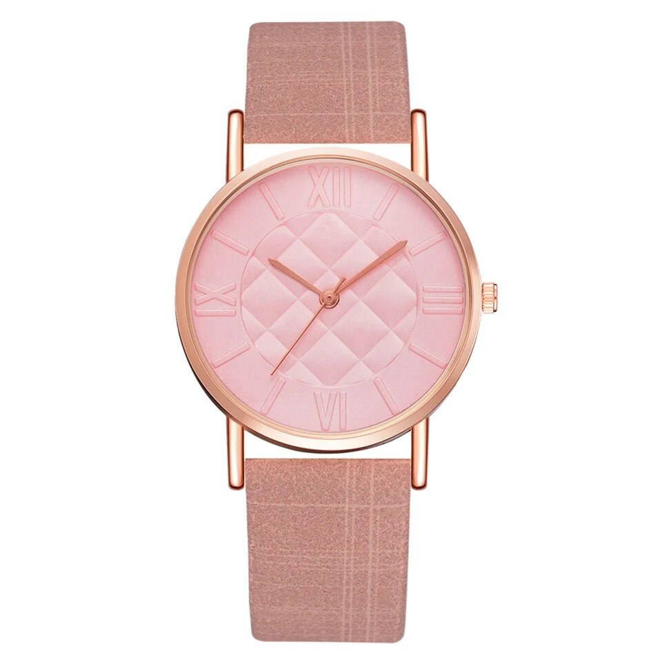 Fashion Women Leather Band Dress Quartz Wrist Watches White Casual Ladies Wristwatch