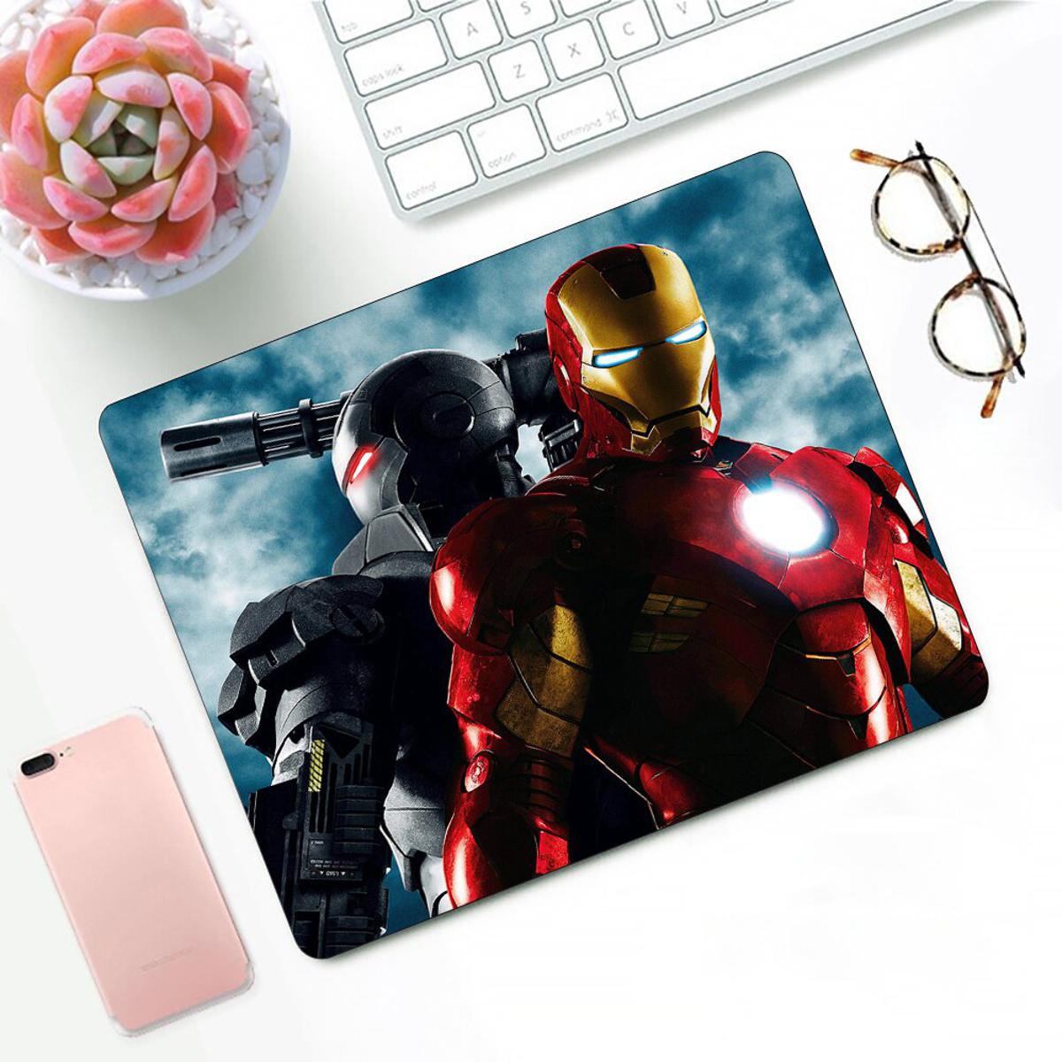 Marvel Iron Man Design Pattern Game mousepad Small Pads Rubber Mouse Mat MousePad Desk Gaming Mousepad Cup Mat