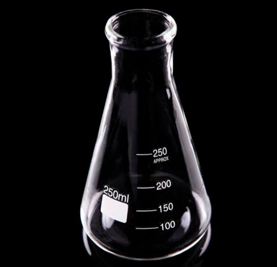 PYREX 250ML CONICAL FLASK GLASS FOR LABORATORY USE. 