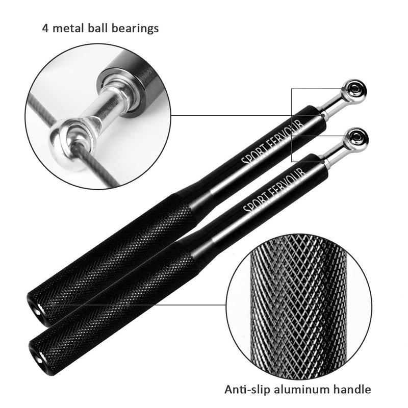 Yoomee Speed Jump Rope with Anti Slip Handles-Adjustable-Speed Ball Bearing-High Speed Jump Rope for Boxing,Workout,MMA Fitness Training. 