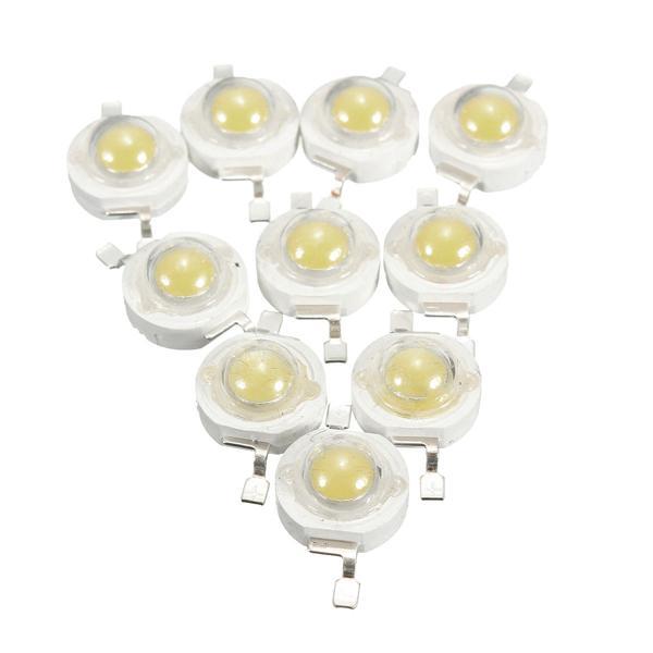 10 Pcs 3W White High Power Led Lamp Beads 200~230 Lm 45mil 6000K-6500K