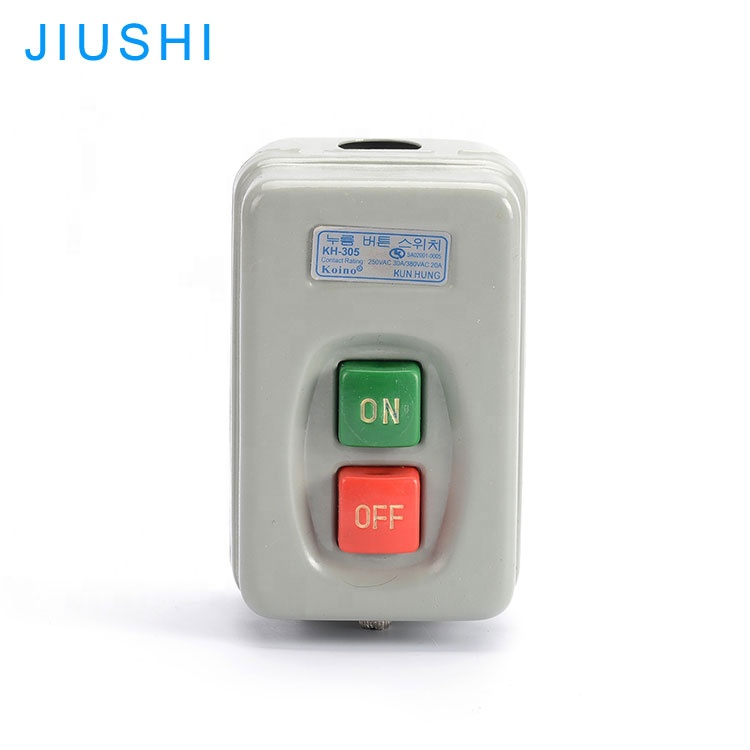 push button switch motor 30AMP motor start switch double button KH Series On-off 3P 30A/250V 20A/380V Transfer Push Button Switch Control Box Electrical Motor Start Switch KH-305. 