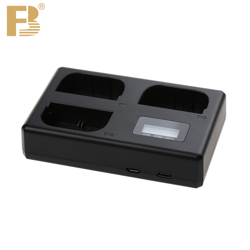FB LP-E6 Battery Charger 3 Slot Charger for Canon EOS 5D Mark II III 50D 6D 60D 7D 70D 80D 90D 6D 7D 8D 5DS 5D3 Micro R5 R6 DSLR. 