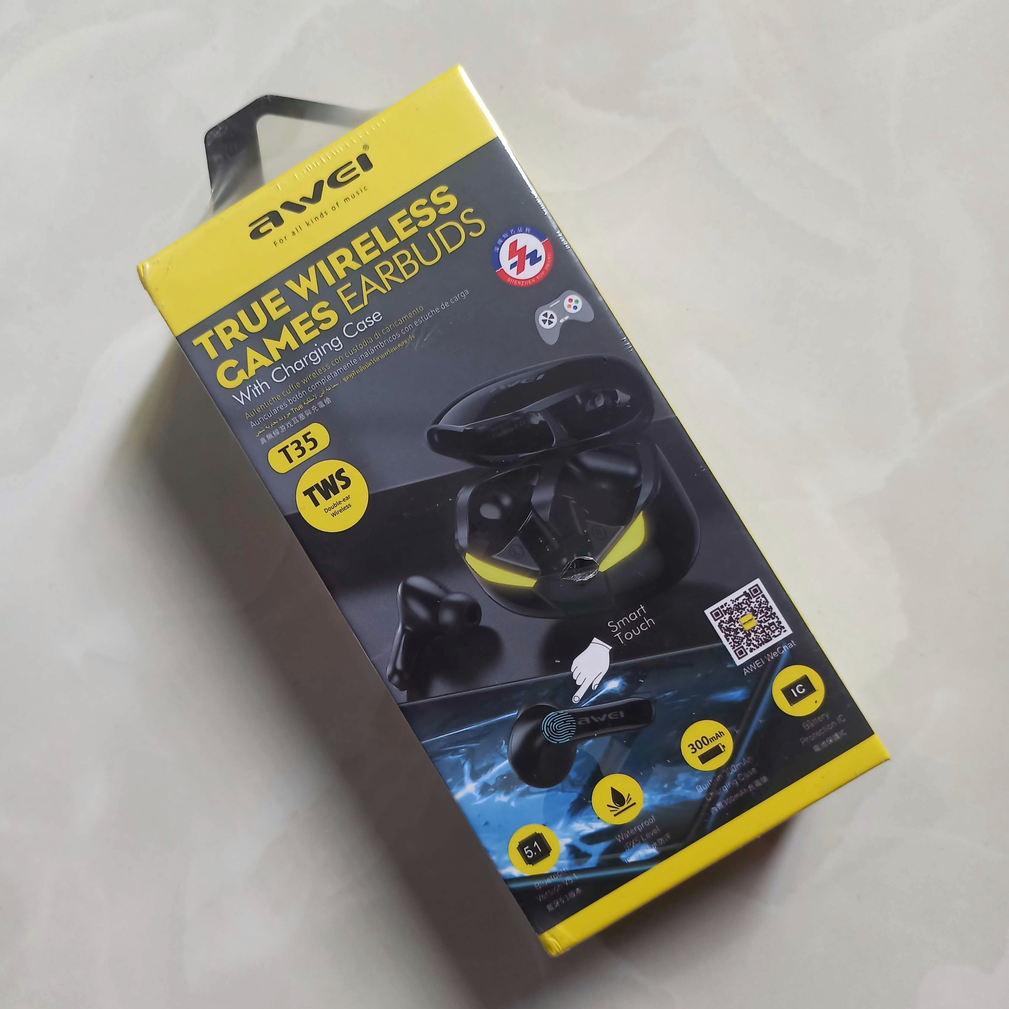 AWEI T35 Bluetooth 5.1 Touch Control True Wireless Gaming Earbuds. 