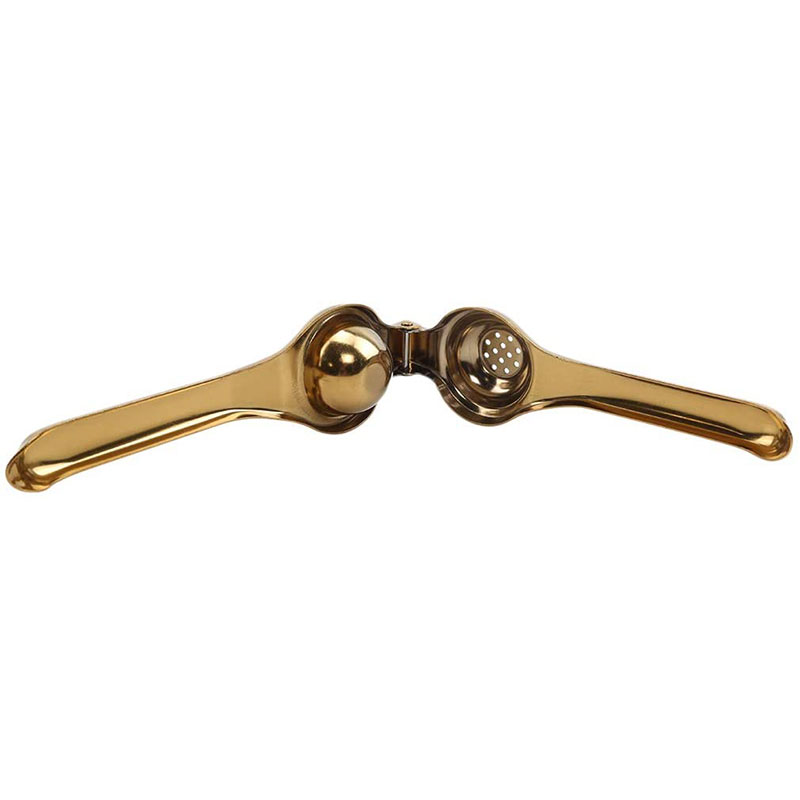 Manual Lemon Juicer Stainless Steel Juicer Press Citrus Handle Lime Squeezer Tool, Gold - gold. 