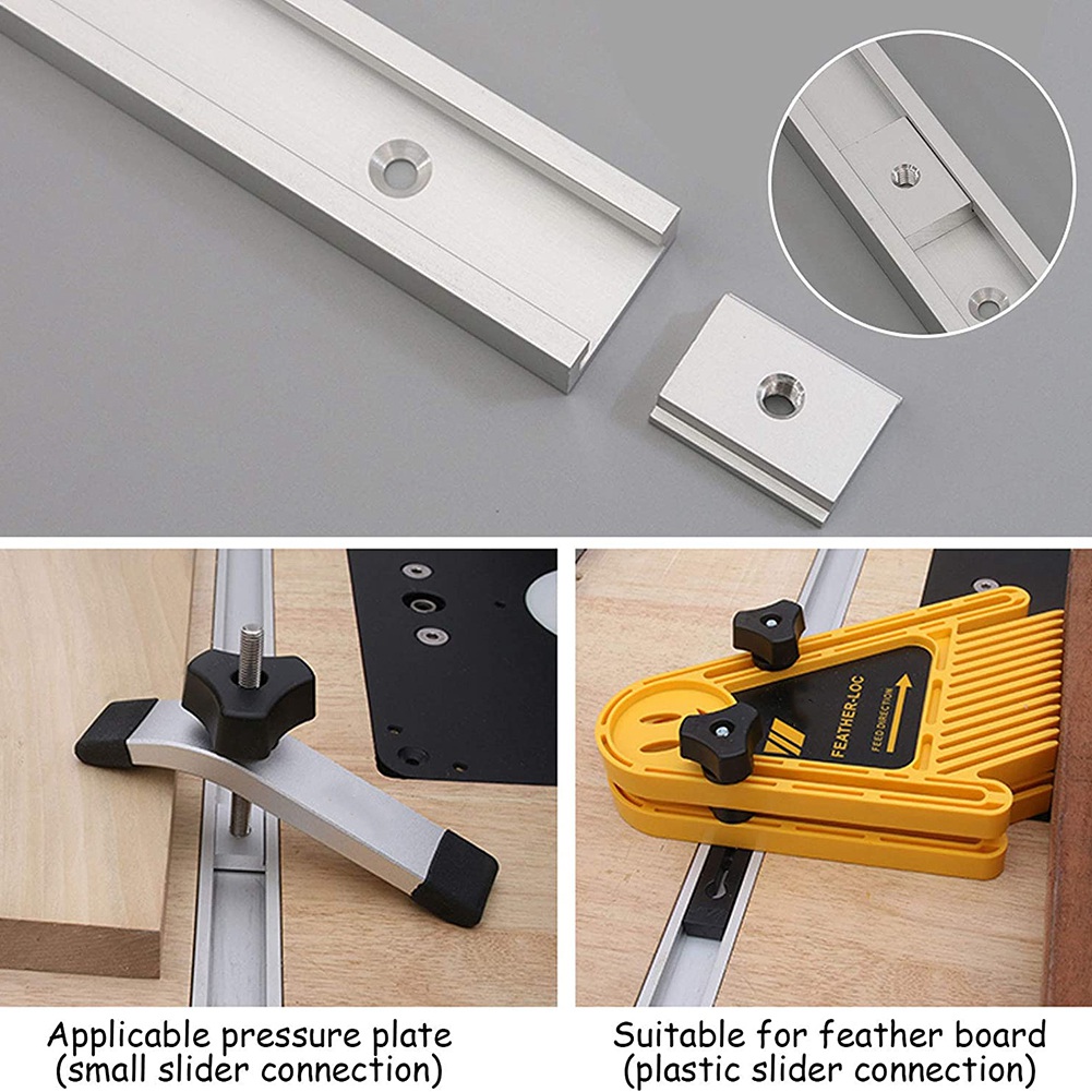 1 Set Aluminum Alloy T-Tracks Slot Miter Track and Miter Bar Tools. 