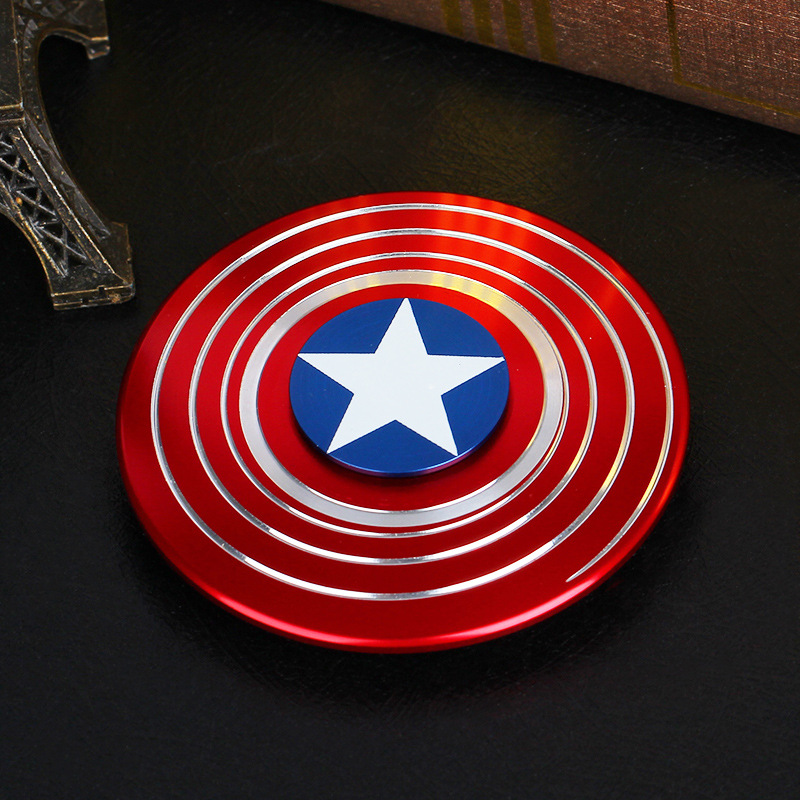 New Canvas Captain America Shield Metal Stress Reducer Tri-Spinner Fidget - Random Color/Model. 