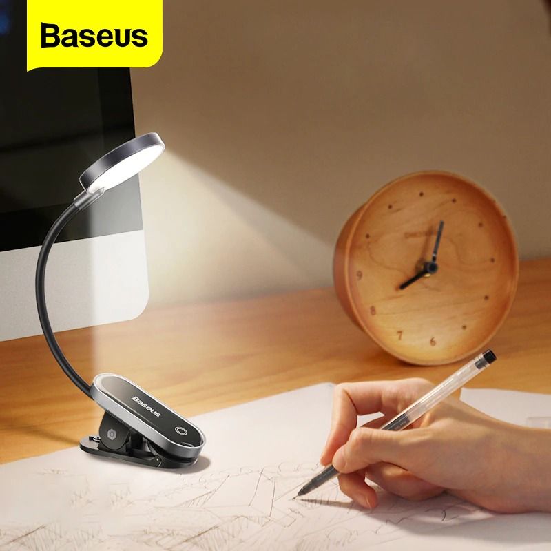 Baseus Rechargeable Mini Clip Lamp For Book Reading, Aquarium, Laptop