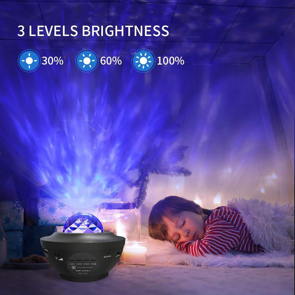 Music Sound Starry Sky Projector Music Voice Control bluetooth LED Night Light USB Projection Lamp for Party Lamp. 
