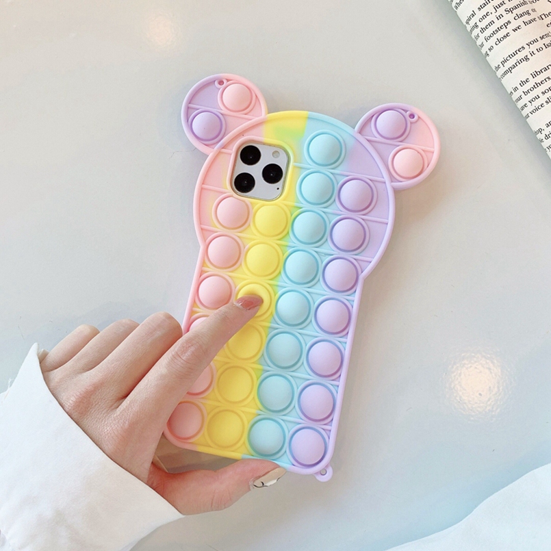 Alien Pop Push It Bubble Phone Case for iPhone 13 14 15 Pro Max 12 11 6 7 8 Plus iPhone XR XS X iphone15 15pro iphone14pro Popit Cover. 