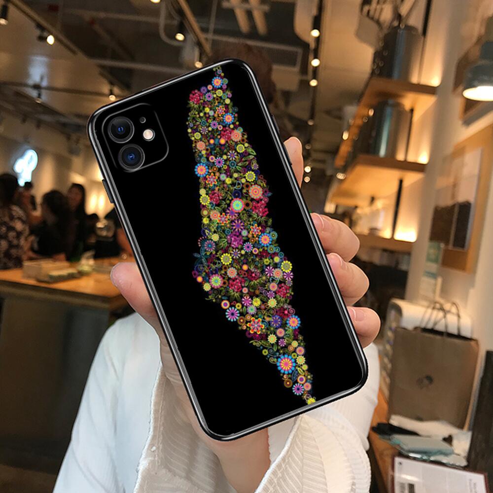 Palestine Map Arabic Phone Cases For iphone 13 Pro Max case 12 11 Pro Max 8 PLUS 7PLUS 6S XR X XS 6 mini se mobile cell. 